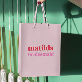 花嫁ミニマルの赤とピンクのバチェロレッテ ミディアムペーパーバッグ