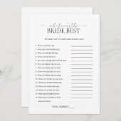 花嫁ミニマルブライダルシャワーゲーム 招待状 (正面/裏面)