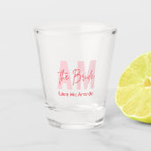 花嫁ミニマル | カスタム未来のミセス・イニシャル ショットグラス (正面)