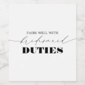 花嫁メイドの仕事の提案とうまく組み合わおもしろいせる ワインラベル (シングルラベル)