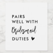 花嫁メイドの仕事の花嫁のメイドとよくペア ワインラベル (シングルラベル)