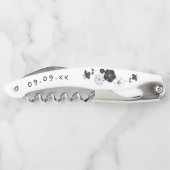 花嫁メイド名アート日付フローラ白 ソムリエナイフ (裏面)