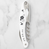 花嫁メイド名アート日付フローラ白 ソムリエナイフ (裏面)