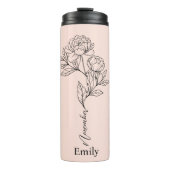 花嫁メイド名Peony11月誕生花ギフト タンブラー (正面)