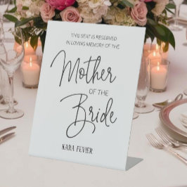 花嫁メモリアルチェア予約結婚の母 台座サイン