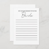 花嫁モダンお気に入りのゲームカード付きメモリ 招待状 (正面/裏面)