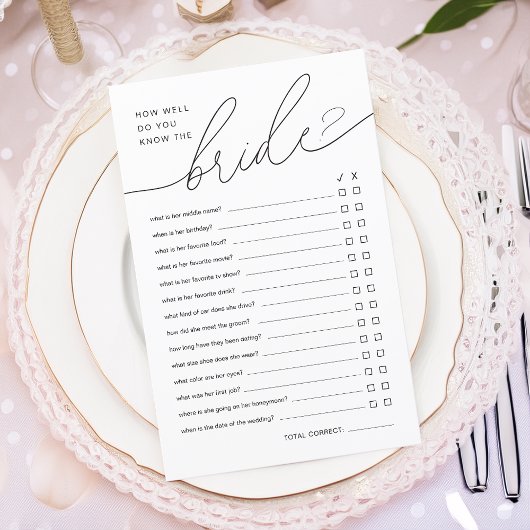 花嫁モダンのシャワーゲームをどれだけ知っているか