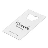 花嫁モダンの仕パーソナライズされた組み クレジットカード栓抜き (正面アングル)