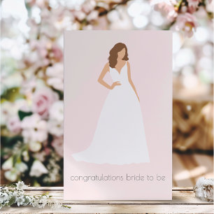 花嫁モダンの結婚ドレスおめでとう カード