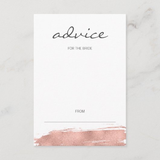 花嫁モダンカードのバラ金ゴールドブラッシュストロークアドバイス アドバイスカード (正面)