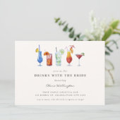 花嫁モダンシャワー付き水彩カクテル 招待状 (スタンド正面)