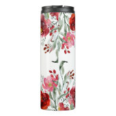 花嫁モダンタイポグラフィ深い赤フローラ縁ど タンブラー (裏面)