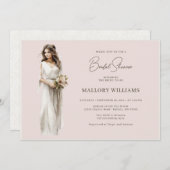 花嫁モダンブライダルガウンシャワー 招待状 (正面/裏面)