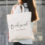 花嫁モダン書道結婚の トートバッグ<br><div class="desc">Bridesmaid モダン Kristicの結婚Tote Bagは名前と共におもしろいと書かわいらしを特徴とパーソナライズされたする。</div>