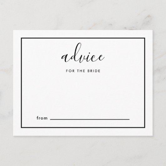 花嫁モダン白黒のスクリプトアドバイス アドバイスカード (正面)