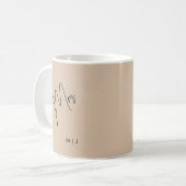 花嫁モダン |ベージュ+ブラックスクリプト コーヒーマグカップ (正面左)