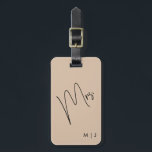 花嫁モダン |ベージュ ブラックスクリプト ラゲッジタグ<br><div class="desc">結婚式に最適なパーソナライズされたギアで花嫁のプライドを表示する。</div>