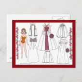 花嫁モダンII紙人形はがき ポストカード (正面/裏面)