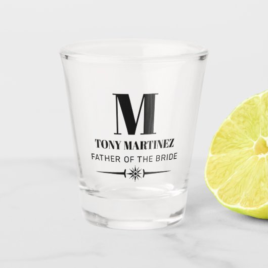 花嫁モノグラム結婚の父 ショットグラス (正面)