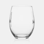 花嫁モノグラム署名スクリプトの父 ステムなしワイングラス (左)