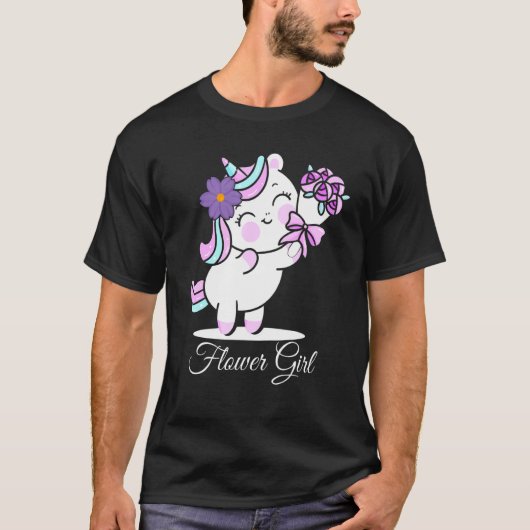 花嫁ユニコーン花結婚したの結婚花 Tシャツ (正面)