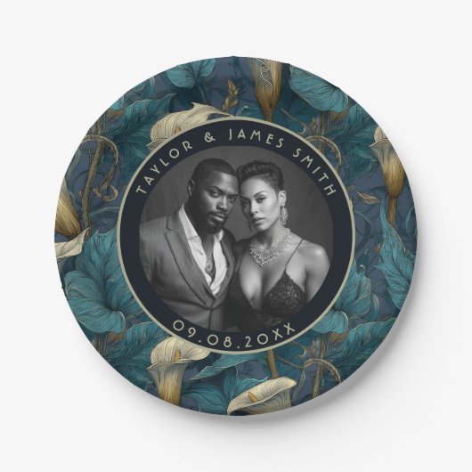 花嫁ユニークがパーティーになるためのカレーリリープレート ペーパープレート (正面)