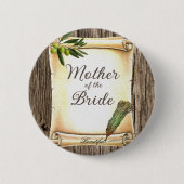 花嫁ユニークの母スクロール&フェザーペン 缶バッジ (正面)