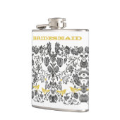 花嫁ラブバードヴィンテージフローライエロー&グレー フラスク (左)