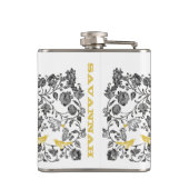 花嫁ラブバードヴィンテージフローライエロー&グレー フラスク (裏面)