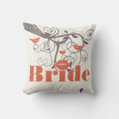 花嫁リップパープルコーラルグレージグザグジグザグフローラ クッション (正面)