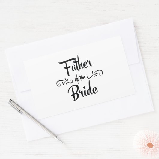 花嫁リハーサルおもしろいディナーの父 長方形シール (封筒)