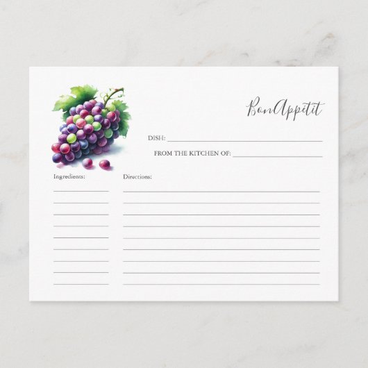 花嫁レシピカードフルーツ用レシピ シーズンポストカード (正面)