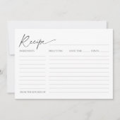 花嫁レシピ用のブライダルシャワーカーミニマルド 招待状 (正面)