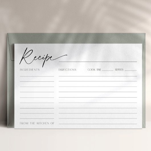 花嫁レシピ用のブライダルシャワーカーミニマルド 招待状