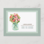 花嫁レシピ。メイスンジャー結婚フローラ ポストカード (正面)