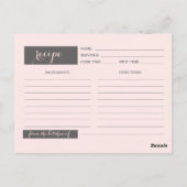 花嫁レシピ。モダンフローラ結婚カード ポストカード (裏面)