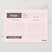 花嫁レシピ。モダンフローラ結婚カード ポストカード (裏面)