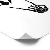 花嫁ロックンロールスケルトンハンドハロウィン独身パーティ ポスター (角)