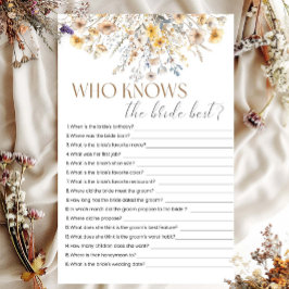 花嫁ワイルドフラワーのブライダルシャワーゲーム