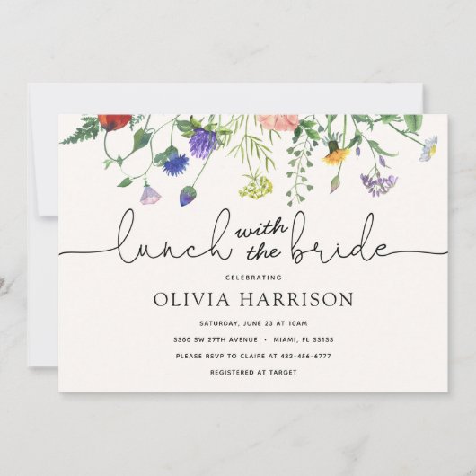 花嫁ワイルドフラワーシャワー付きランチ招待状 招待状 (正面)