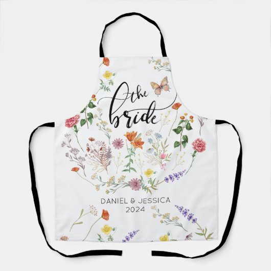 花嫁ワイルドフラワーズヴィンテージオールオーバープリントエプロン エプロン (正面)