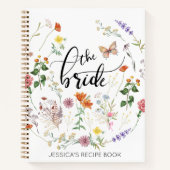 花嫁ワイルドフラワーズヴィンテージ名レシピノート ノートブック (正面)