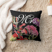 花嫁ヴィンテージフローラレッドピンクプラム織機フローラ クッション (ブランケット)