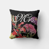 花嫁ヴィンテージフローラレッドピンクプラム織機フローラ クッション (正面)