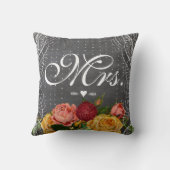 花嫁ヴィンテージフローラレッドヘイルームバラ クッション (裏面)