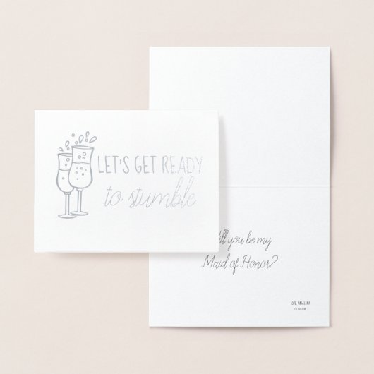 花嫁介添人につまずく準備をしようおもしろい 箔カード (ディスプレー)