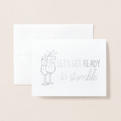 花嫁介添人につまずく準備をしようおもしろい 箔カード (封筒付き正面)