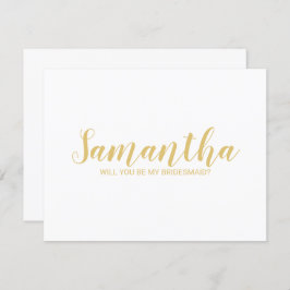 花嫁介添人の提案 |白モダンと金ゴールドのスクリプト 招待状