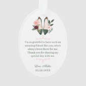 花嫁介添人への贈与 |名前とメッセージのハイヒール オーナメント (裏面)