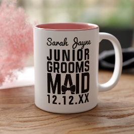 花嫁介添人ジュニアグロームメイドウェディングコーヒーマグ ツートーンマグカップ